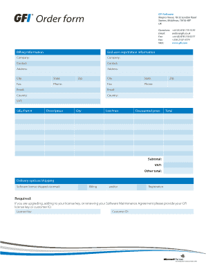 GFI Software Order Form