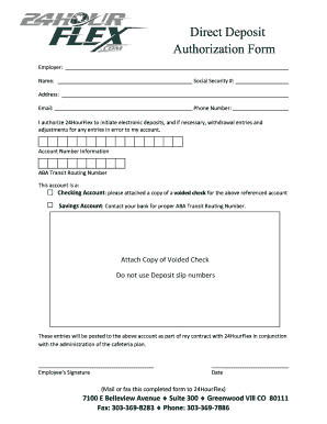 Direct Deposit Authorization Form