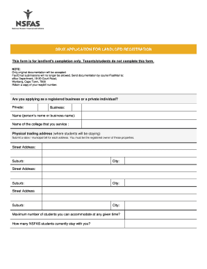 SBUX Landlord Registration Form