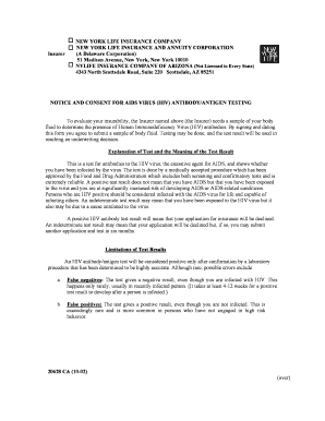 Notice and Consent for HIV Antibody/Antigen Testing