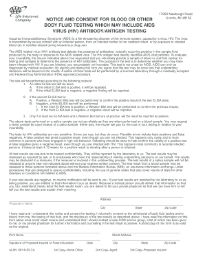 Notice and Consent for HIV Testing