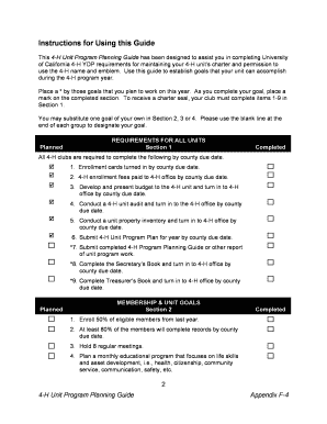 4-H Unit Program Planning Guide