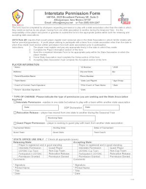 Interstate Permission Form