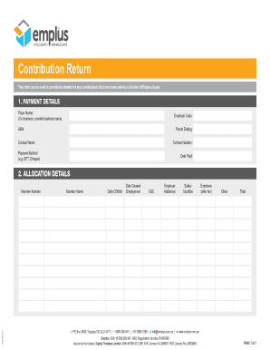 Contribution Return Form