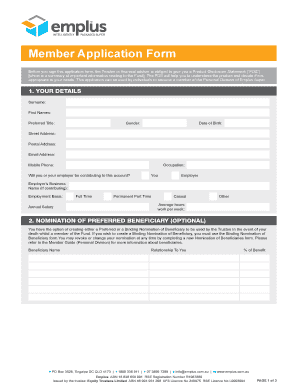 Emplus Super Member Application Form