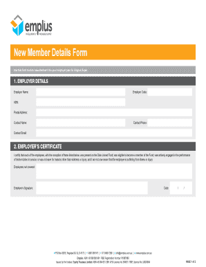 New Member Details Form