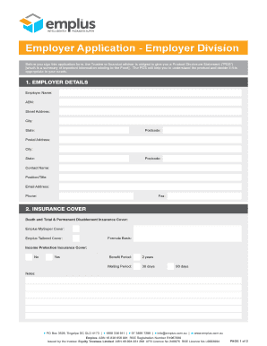 Employer Application Form