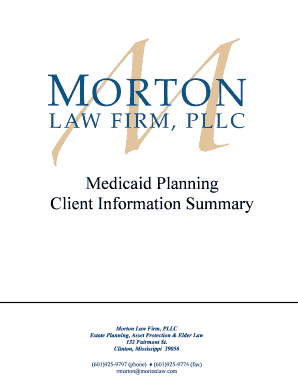 Medicaid Planning Client Information Form