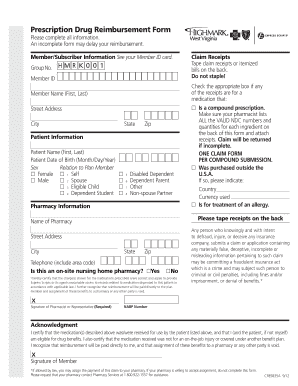 Prescription Drug Reimbursement Form