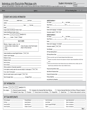 Maryland Individualized Education Program (IEP) Form