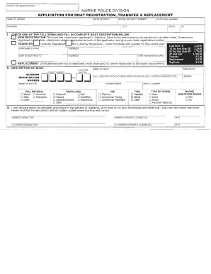 Alabama Boat Registration Application