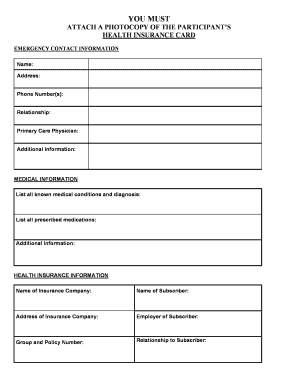 Medical Information Form