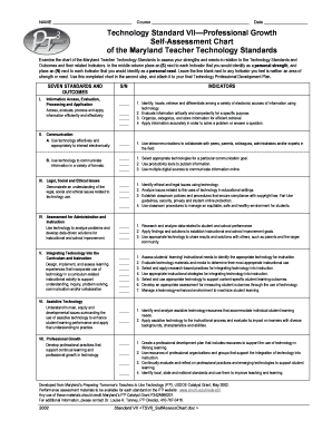 Maryland Teacher Technology Standards Self-Assessment