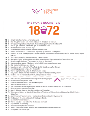 Virginia Tech Hokie Bucket List