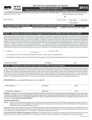 New York City Signature Authorization for 2013