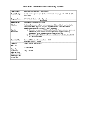 Medication Administration Plan/Procedure