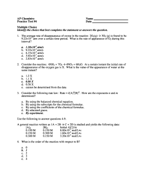 AP Chemistry Practice Test