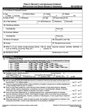 Group Disability Insurance Application