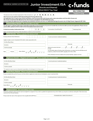 Junior Investment ISA Application Form