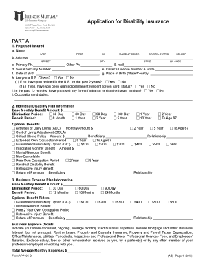 Application for Disability Insurance