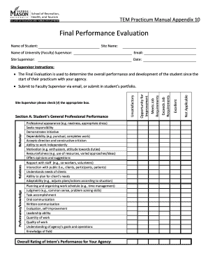 Final Performance Evaluation Form
