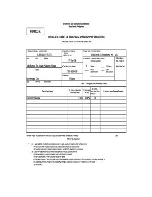 SEC Form 23-A