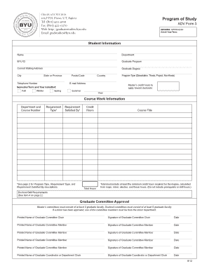 Graduate Program of Study Form