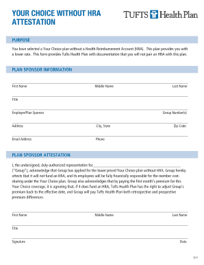 Your Choice Plan Without HRA Attestation