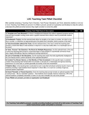 Teaching Task Pitfall Checklist
