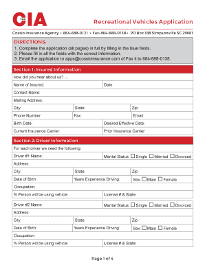 CTHEIA Recreational Vehicles Application