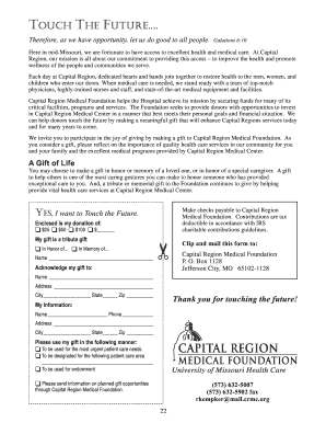 Capital Region Medical Foundation Donation Form