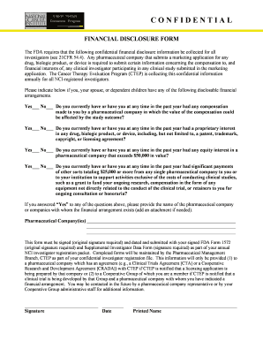 FDA Financial Disclosure Form