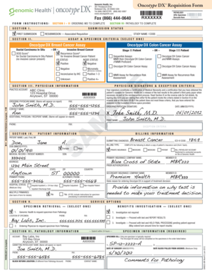 Oncotype DX Requisition Form