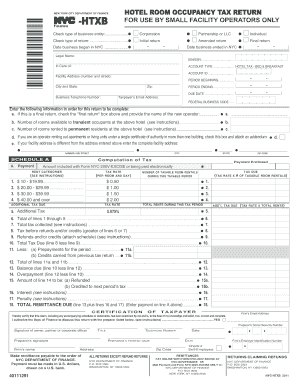 New York City Hotel Room Occupancy Tax Return