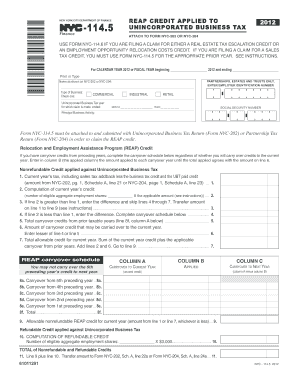 New York City REAP Credit Form