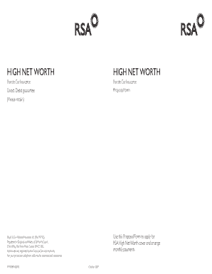 High Net Worth Private Car Insurance Proposal Form