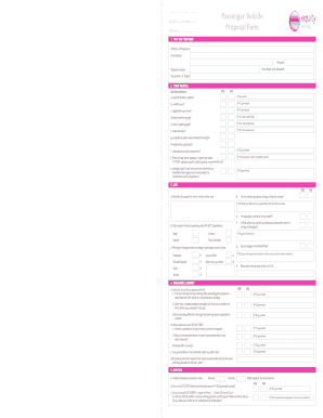 Passenger Vehicle Insurance Proposal Form