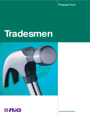 NIG Tradesmen Proposal Form