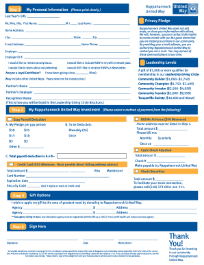 Rappahannock United Way Donation Form