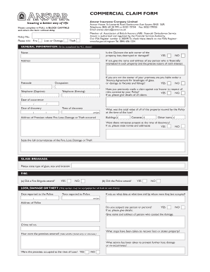 Commercial Claim Form