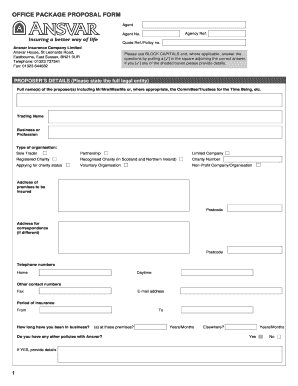 Office Package Proposal Form