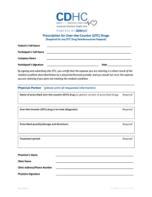 Prescription for OTC Drug Reimbursement
