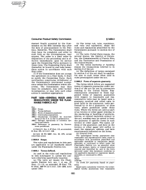 Flammable Fabrics Act Guaranty Form