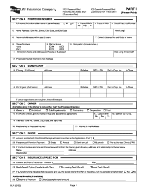 Life Insurance Application Form