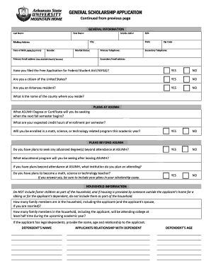 General Scholarship Application