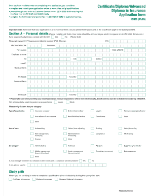 CII Insurance Qualification Application Form