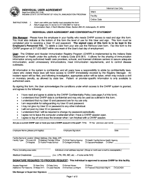 Indiana CHIRP User Agreement