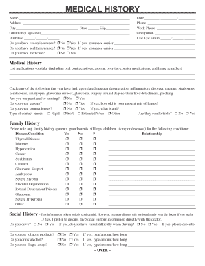 Medical History Form