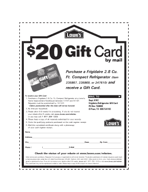 Frigidaire Refrigerator Rebate Form