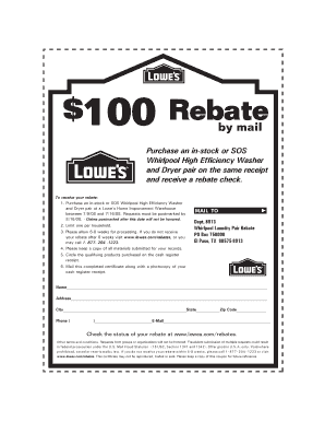 Whirlpool Laundry Pair Rebate Form